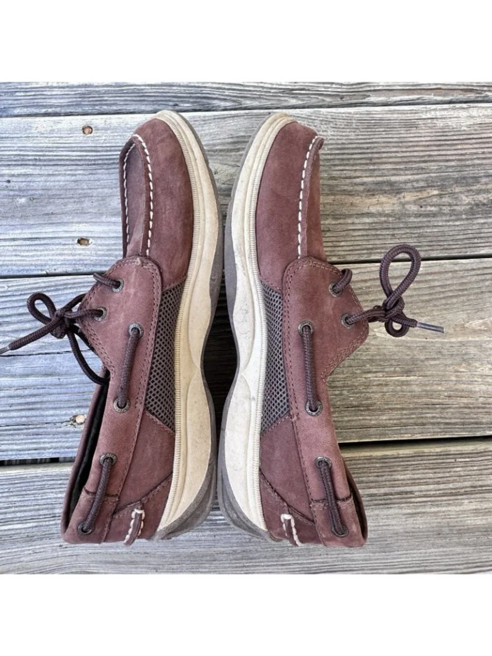 Sperry Intrepid Top Sider Boat Shoes Boys Size 7 7M Brown Leather Lace Up